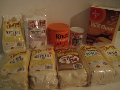 Pictures of various gluten-free flours