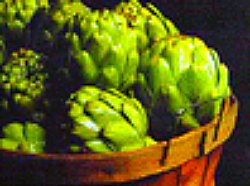 a basket of artichokes